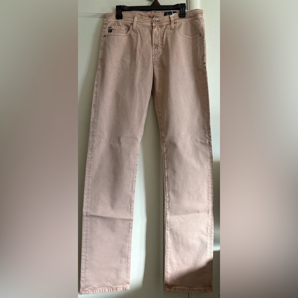 AG Adriano Goldschmied Men's Tan Straight Leg Pants